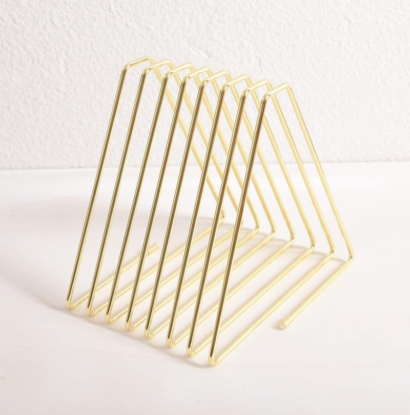 JIARI Decorative Book Organizer Magazine Holder, Desktop File Sorter Organizer Bookshelf Bookends Book End, Adjustable Telescopic Bookend 7 Section (Gold) - Image 5